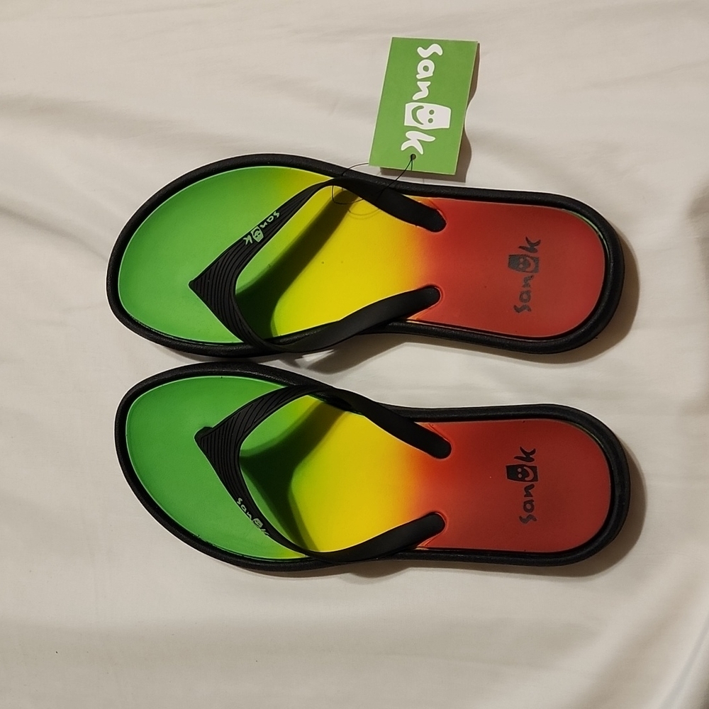 Sanuk rasta sidewalker flip flops tote 4